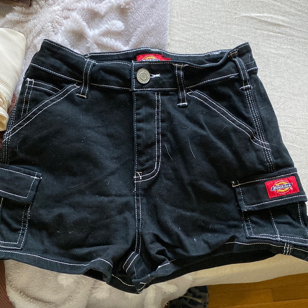 Dickies black denim shorts